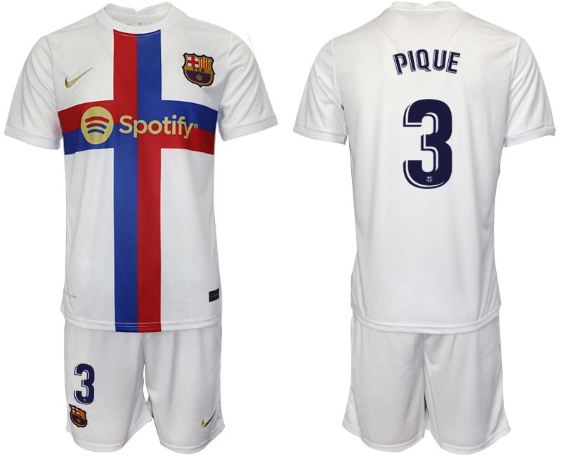 Men 2022-2023 Club Barcelona white away #3 Soccer Jersey